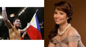 Manny Pacquaio (right) and Lea Salonga (left) are both icons in their respective fields and are symbols of Filipino pride. Photo Courtesy: underdogboxing.wordpress.com | broadwayworld.com